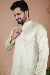 Malai Silk Kurta with Heavy Embroidery & Sequence Work 05